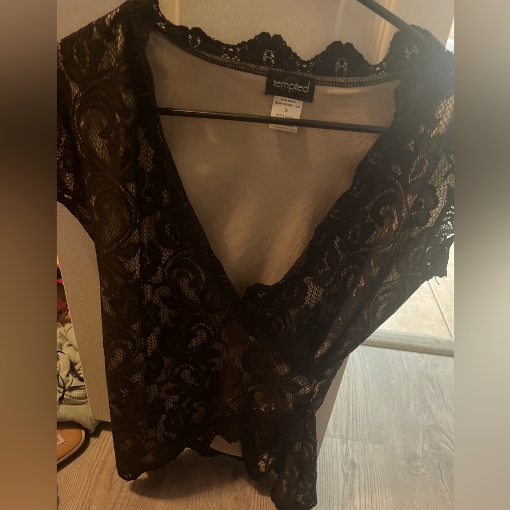 Lace low cut top